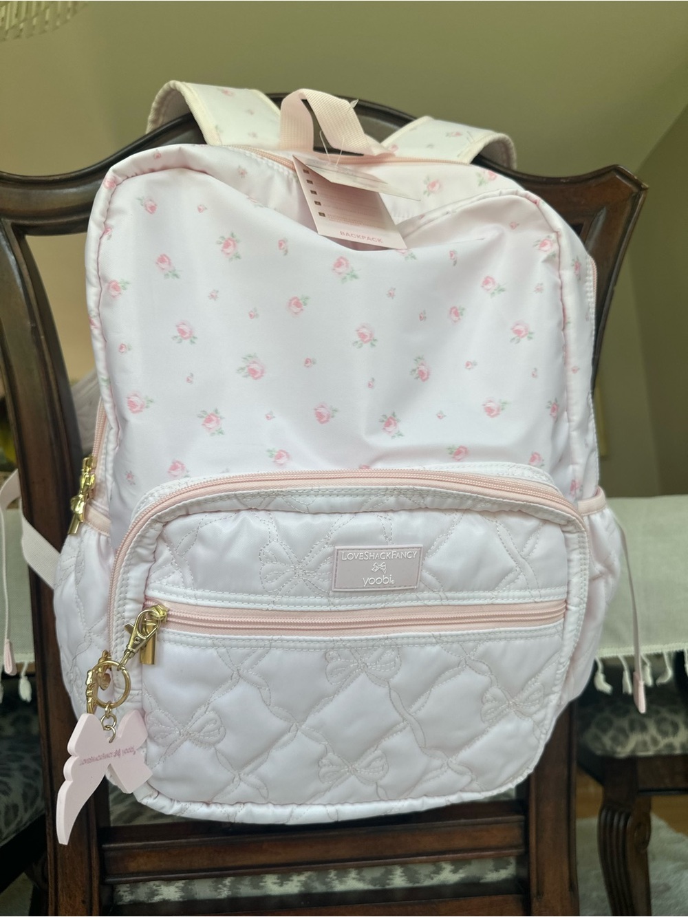NWT LoveShackFancy x Target Pink Rose Print Backpack